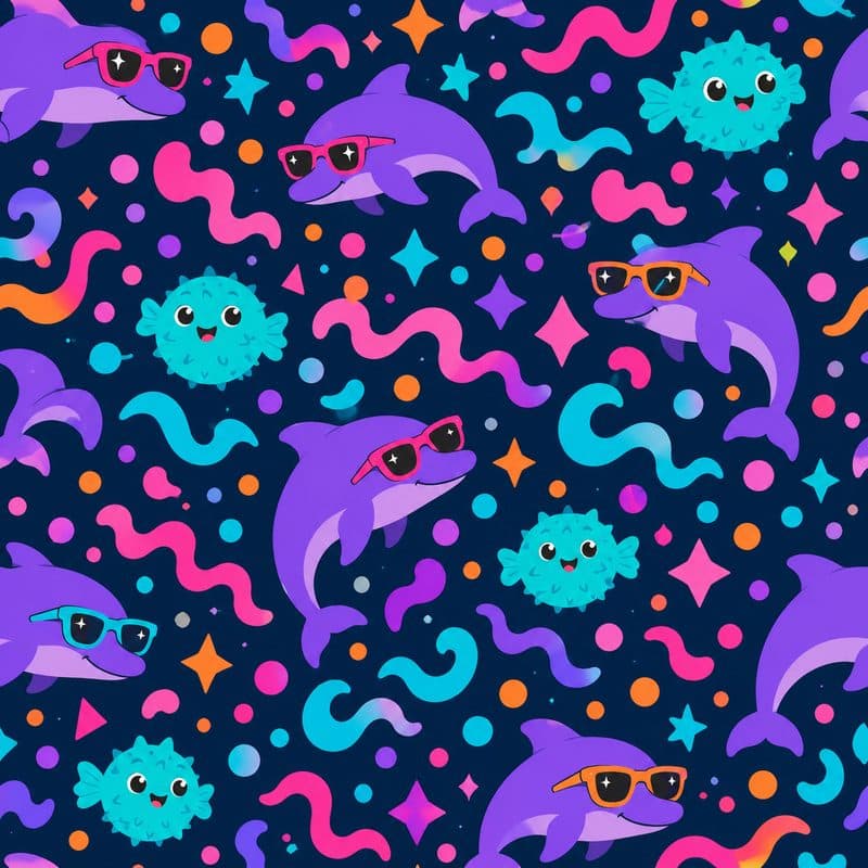 Schnigg-Muster mit Delfinen